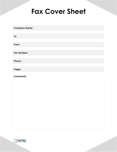 Fax Sheet Template