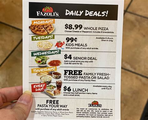 Fazoli's Printable Coupons