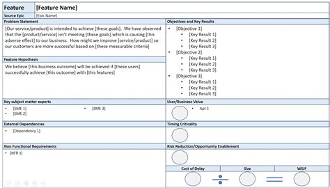 Feature Template Agile