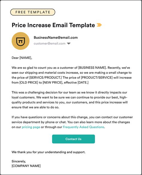 Fee Increase Letter Template