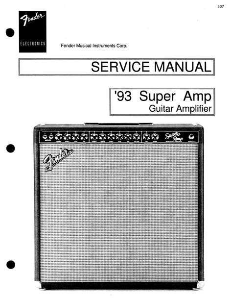 Fender Musical Instrument Amplifier Manual