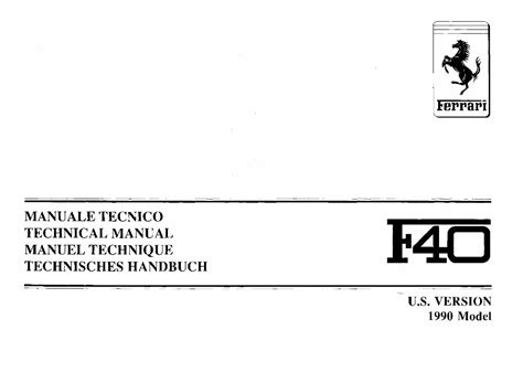 Ferrari F 40 Original Service Technical Manual