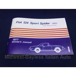 Fiat 124 Spider 1977 Repair Service Manual