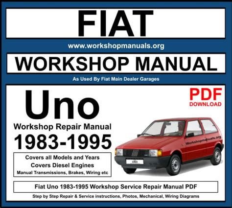 Fiat 1983 1995 Uno Petrol Workshop Repair Service Manual 10102 Quality