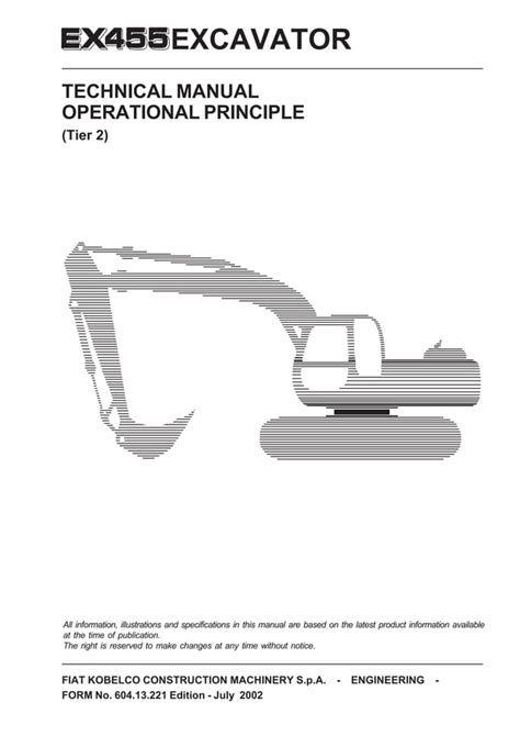 Fiat Kobelco Ex455 Excavator Service Repair Workshop Manual Download