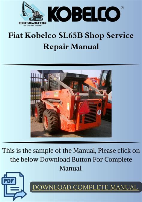 Fiat Kobelco Service Sl65b Shop Manual Skid Steer Workshop Repair Book