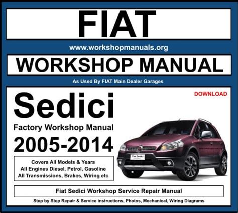 Fiat Sedici 2005 2009 Service Repair Manual