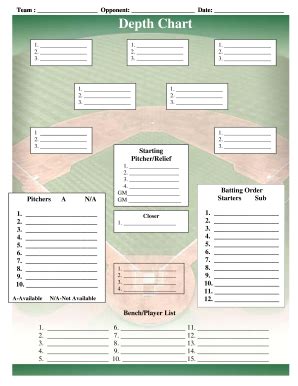 Fillable Baseball Depth Chart