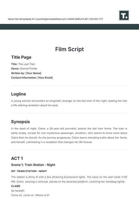 Film Script Template