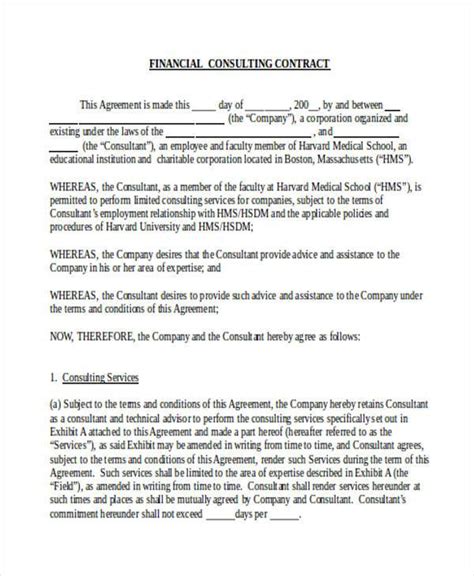 Financial Agreement Template