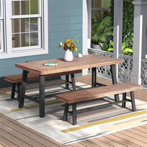 Find the perfect outdoor table and bench set for your needs