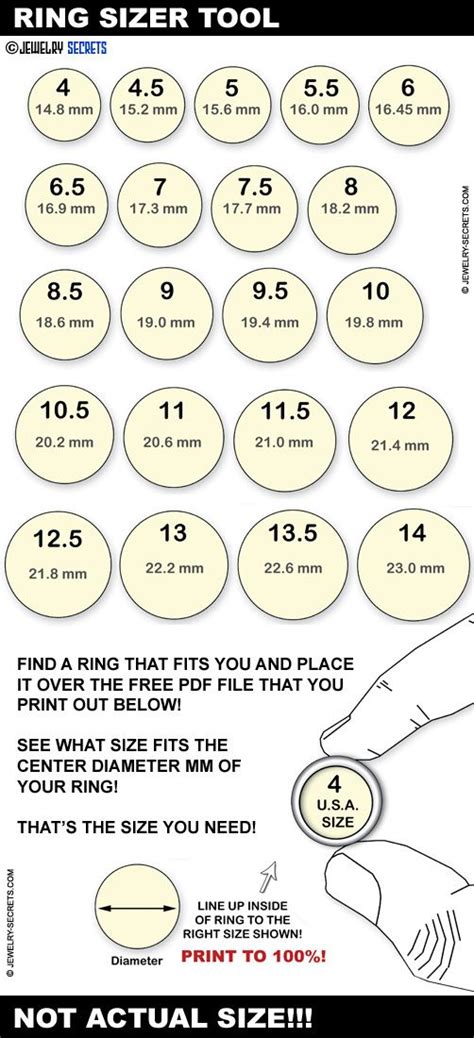 Finger Ring Size Chart