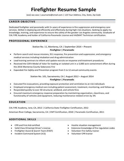 Firefighter Resume Templates