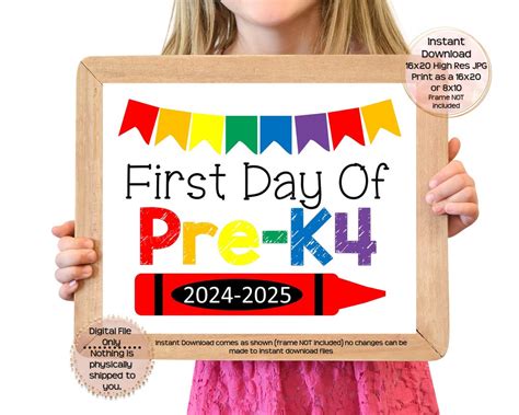 First Day Of Pre K 4 Sign Printable