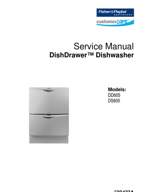 Fisher Paykel Dishwasher Service Manual Dw60cew1