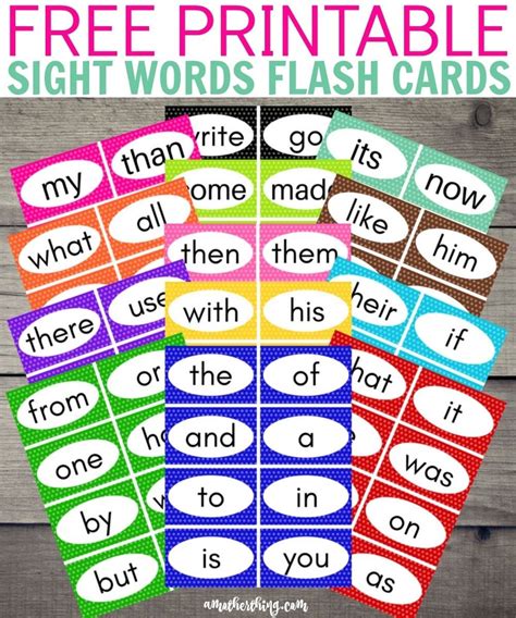 Flashcards For Sight Words Printables
