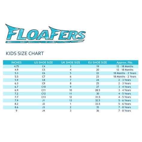 Floafers Size Chart