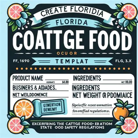 Florida Cottage Food Label Template