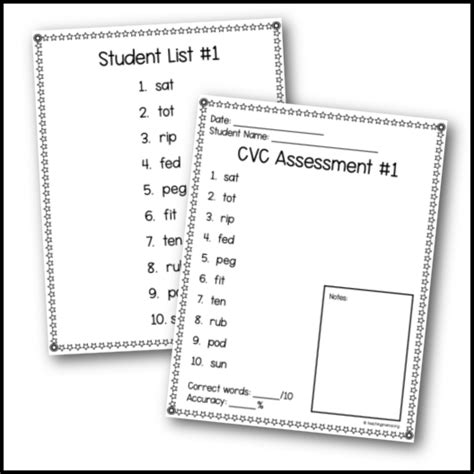Florida Oral Paper Cvc Assessment For Student Printable