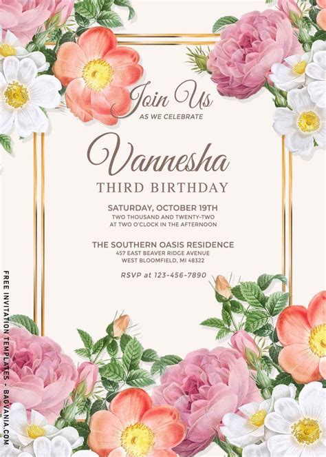 Flower Invitations Templates Free