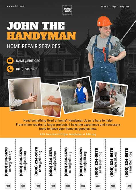 Flyer With Tear Off Tabs Template