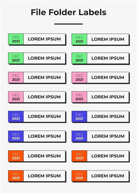Folder Label Template Word
