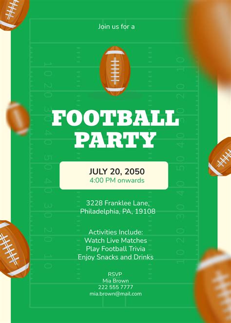 Football Invite Template