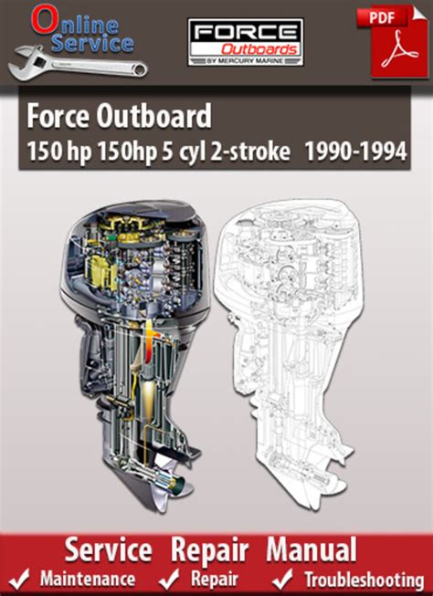 Force Outboard 150 Hp 150hp 5 Cyl 2 Stroke 1990 1994 Factory Service Repair Manual Pdf