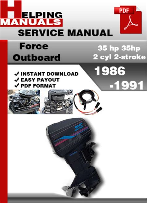 Force Outboard 35 Hp 35hp 2 Cyl 2 Stroke 1986 1991 Factory Service Repair Manual Pdf