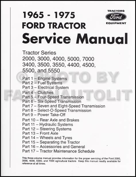 Ford 2000 Agricultural Tractor Repair Workshop Service Manual 1965 1975 Download