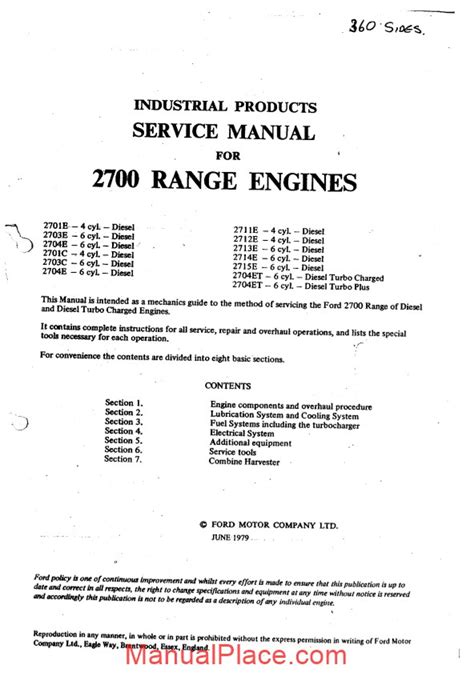 Ford 2700 Range Engines Workshop Manual