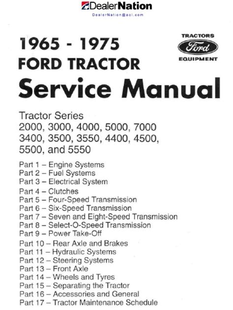 Ford 3400 Tractor Service Repair Shop Manual Workshop 1965 1975