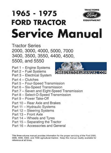 Ford 5000 Tractor 1965 1975 Workshop Repair Service Manual