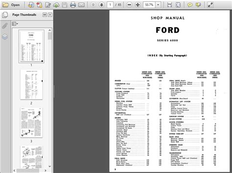 Ford 6000 Commander 6000 Tractor Service Repair Shop Manual Instant Download