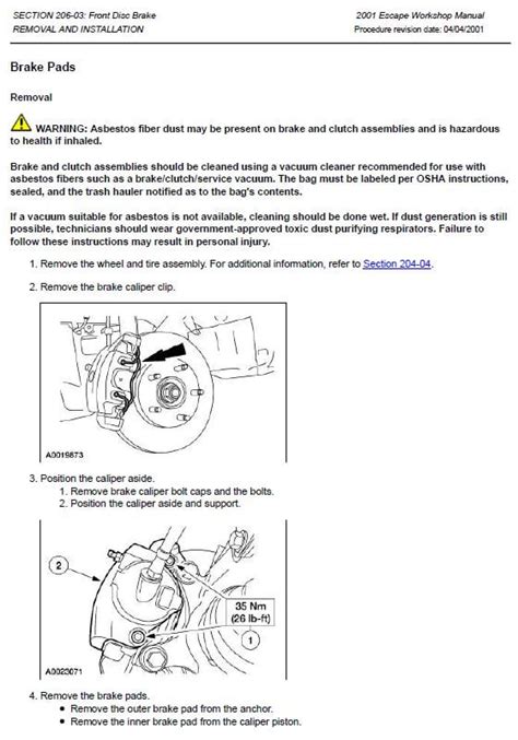 Ford Escape 2000 2007 Repair Service Manual Pdf