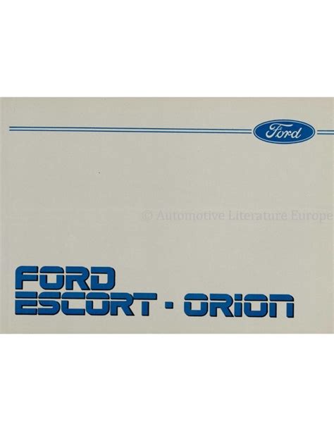 Ford Escort 1986 Repair Service Manual