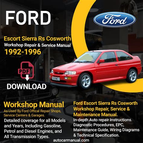 Ford Escort And Sierra Rs Cosworth Workshop Service Manual