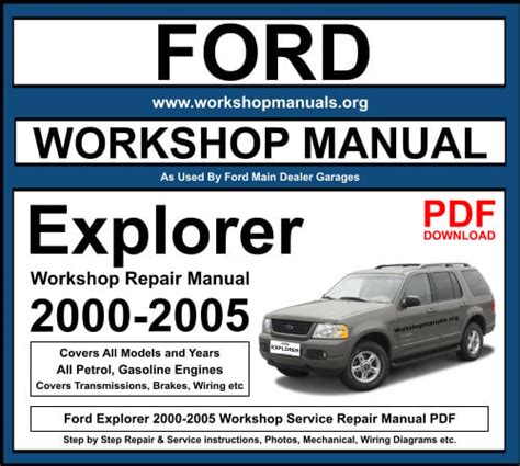 Ford Explorer 2000 2005 Service Workshop Repair Manual Download