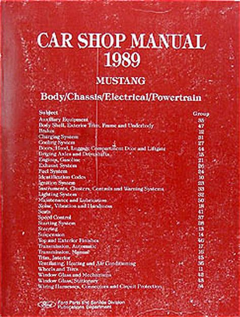 Ford Mustang 1989 Repair Service Manual