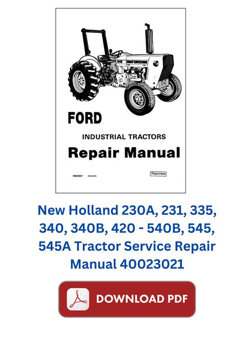 Ford New Holland 230a Factory Workshop Manual