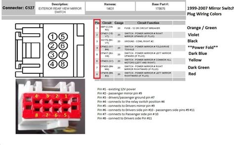 Ford Power Mirror Switch Wiring Diagram