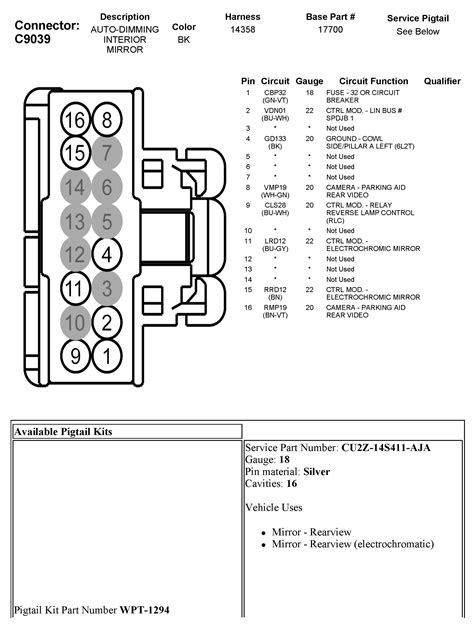 Ford Rear View Mirror Wiring Diagram