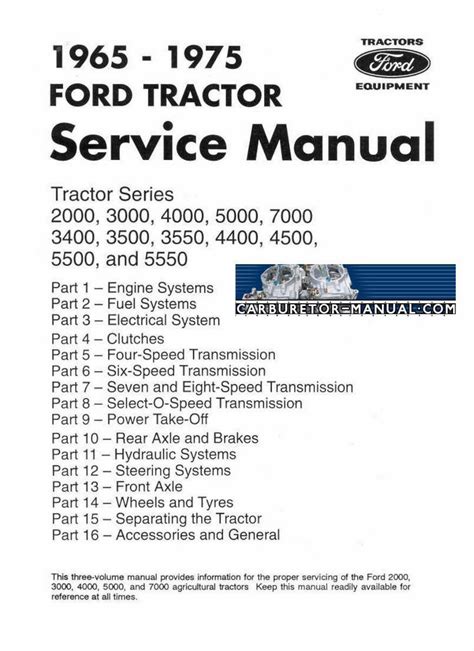 Ford Tractor 2000 3000 4000 5000 7000 Service Repair Manual