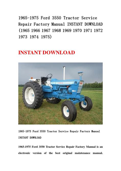 Ford Tractor 3550 Factory Service Repair Manual Pdf