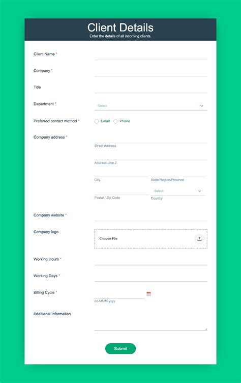 Form Html Template