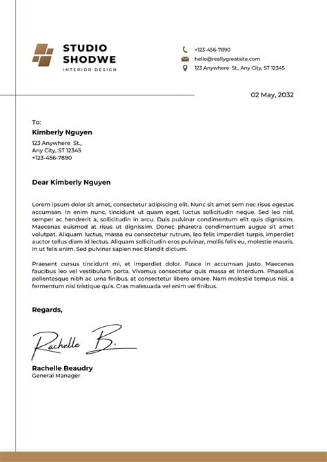 Formal Letter Template On Letterhead