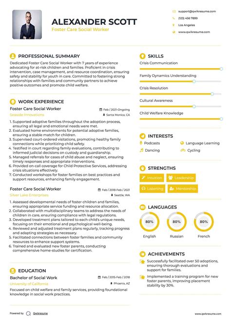 Foster Resume Template