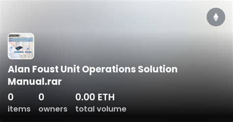 Foust Unit Operations Solution Manual