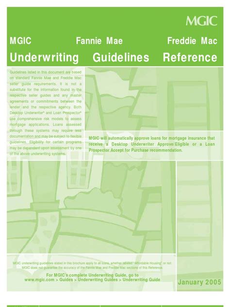 Freddie Mac Manual Underwriting Guidelines