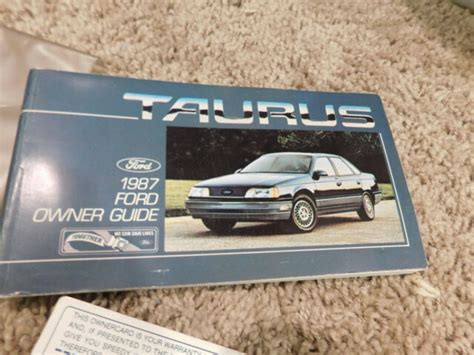 Free 1987 Ford Taurus Owners Manuals